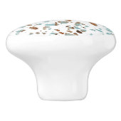 Abstraktes Terrazzo Mosaic Rust Brown & Blue Muste Keramikknauf (Seitenansicht)