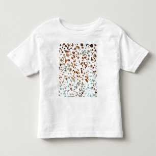 Abstraktes Terrazzo Mosaic Rust Brown & Blue Muste Kleinkind T-shirt