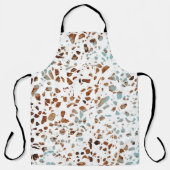 Abstraktes Terrazzo Mosaic Rust Brown & Blue Muste Schürze (Vorderseite)