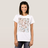 Abstraktes Terrazzo Mosaic Rust Brown & Blue Muste T-Shirt (Vorne ganz)
