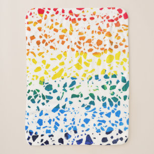 Abstraktes Terrazzo-Mosaik Buntes Regenbogenmuster Sherpadecke