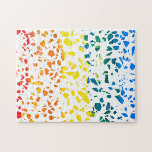 Abstraktes Terrazzo-Mosaik Farbverlauf-Regenbogenm Puzzle