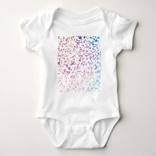Abstraktes Terrazzo Mosaik Pink & Blue Muster Baby Strampler (Vorderseite)