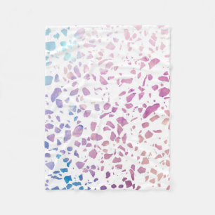 Abstraktes Terrazzo Mosaik Pink & Blue Muster Fleecedecke