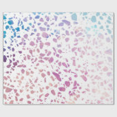 Abstraktes Terrazzo Mosaik Pink & Blue Muster Geschenkpapier (Flach)