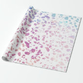 Abstraktes Terrazzo Mosaik Pink & Blue Muster Geschenkpapier (Ungerollt)