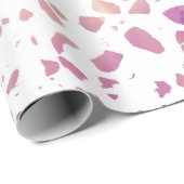 Abstraktes Terrazzo Mosaik Pink & Blue Muster Geschenkpapier (Rolleneckpunkt)