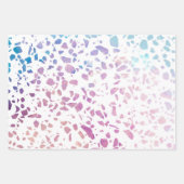 Abstraktes Terrazzo Mosaik Pink & Blue Muster Geschenkpapier Set (Vorderseite 3)