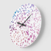 Abstraktes Terrazzo Mosaik Pink & Blue Muster Große Wanduhr (Winkel)