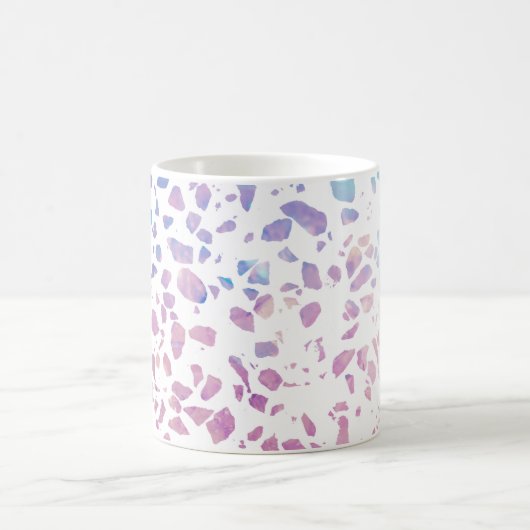 Abstraktes Terrazzo Mosaik Pink & Blue Muster Kaffeetasse (Mittel)