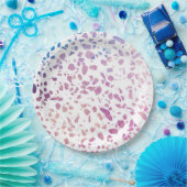 Abstraktes Terrazzo Mosaik Pink & Blue Muster Pappteller (Party)