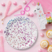 Abstraktes Terrazzo Mosaik Pink & Blue Muster Pappteller (Party)