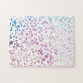 Abstraktes Terrazzo Mosaik Pink & Blue Muster Puzzle (Horizontal)