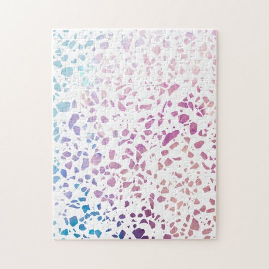 Abstraktes Terrazzo Mosaik Pink & Blue Muster Puzzle (Vertikal)