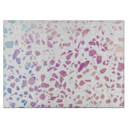 Abstraktes Terrazzo Mosaik Pink & Blue Muster Schneidebrett