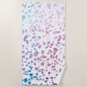 Abstraktes Terrazzo Mosaik Pink & Blue Muster Strandtuch