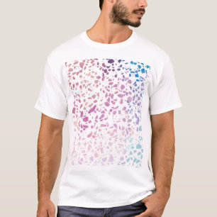 Abstraktes Terrazzo Mosaik Pink & Blue Muster T-Shirt