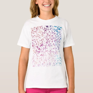 Abstraktes Terrazzo Mosaik Pink & Blue Muster T-Shirt
