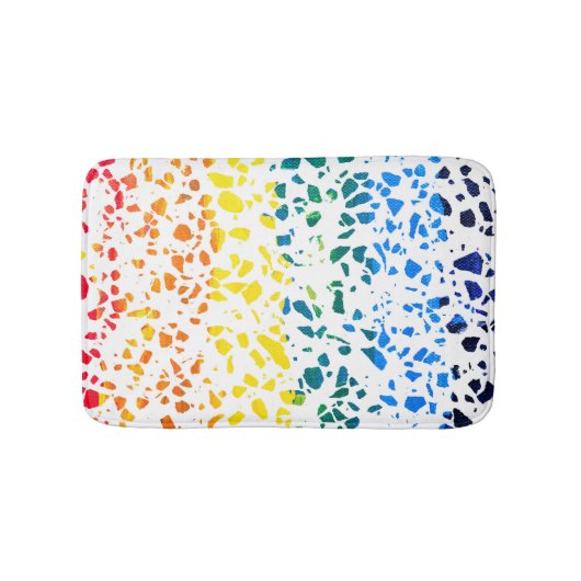 Abstraktes Terrazzo-Mosaik-Rainbow-Muster Badematte (Vorderseite)