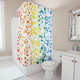 Abstraktes Terrazzo-Mosaik-Rainbow-Muster Duschvorhang