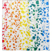 Abstraktes Terrazzo-Mosaik-Rainbow-Muster Duschvorhang (Vorderseite)