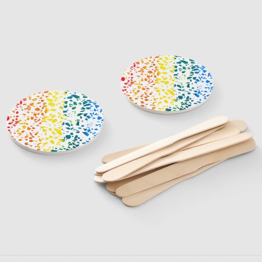 Abstraktes Terrazzo-Mosaik-Rainbow-Muster Fächer (Non-assembled)