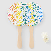 Abstraktes Terrazzo-Mosaik-Rainbow-Muster Fächer (Vorne und Hinten)