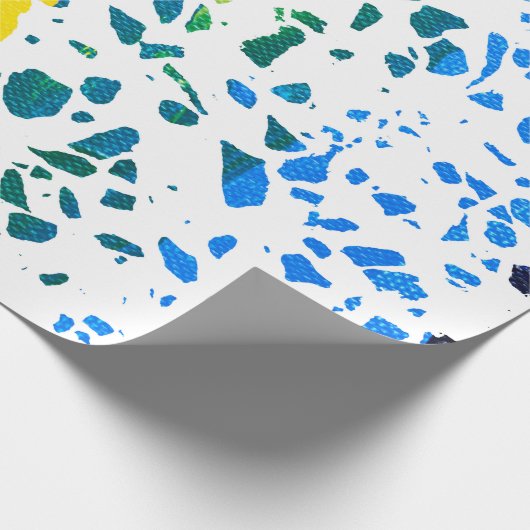 Abstraktes Terrazzo-Mosaik-Rainbow-Muster Geschenkpapier (Ecke)