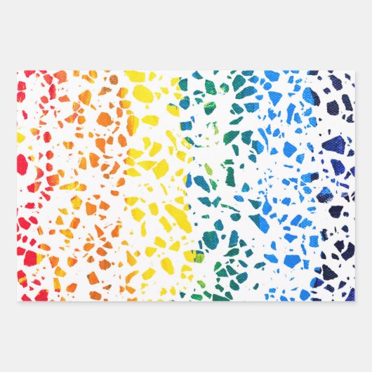 Abstraktes Terrazzo-Mosaik-Rainbow-Muster Geschenkpapier Set (Vorderseite 2)