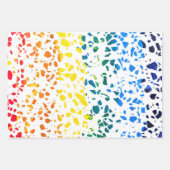 Abstraktes Terrazzo-Mosaik-Rainbow-Muster Geschenkpapier Set (Vorderseite)
