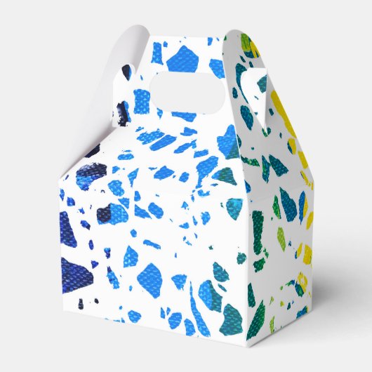 Abstraktes Terrazzo-Mosaik-Rainbow-Muster Geschenkschachtel (Rückseite)