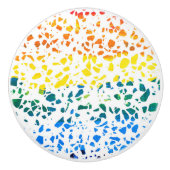 Abstraktes Terrazzo-Mosaik-Rainbow-Muster Keramikknauf (Vorderseite)