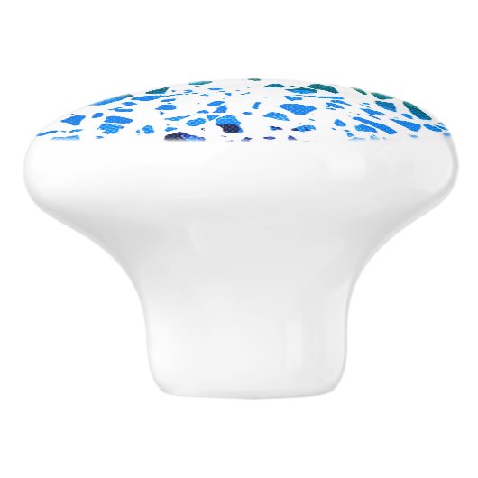 Abstraktes Terrazzo-Mosaik-Rainbow-Muster Keramikknauf (Seitenansicht)