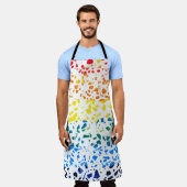 Abstraktes Terrazzo-Mosaik-Rainbow-Muster Schürze (Getragen)