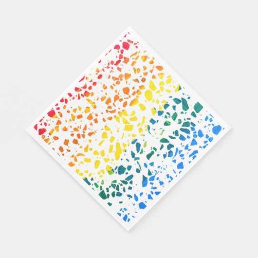 Abstraktes Terrazzo-Mosaik-Rainbow-Muster Serviette (Ecke)
