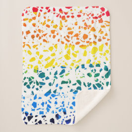 Abstraktes Terrazzo-Mosaik-Rainbow-Muster Sherpadecke