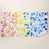 Abstraktes Terrazzo-Mosaik-Rainbow-Muster Strandtuch (Vorderseite)