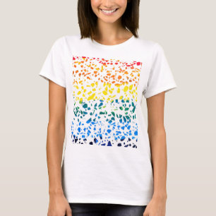 Abstraktes Terrazzo-Mosaik-Rainbow-Muster T-Shirt