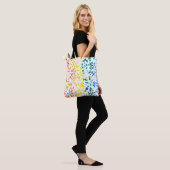 Abstraktes Terrazzo-Mosaik-Rainbow-Muster Tasche (Am Model)