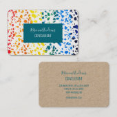 Abstraktes Terrazzo-Mosaik-Rainbow-Muster Visitenkarte (Vorne/Hinten)