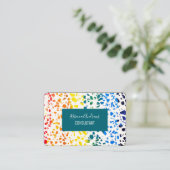 Abstraktes Terrazzo-Mosaik-Rainbow-Muster Visitenkarte (Stehend Vorderseite)