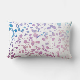Abstraktes Terrazzo-Mosaik Rosa & Blau Muster Lendenkissen