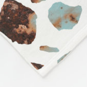 Abstraktes Terrazzo-Mosaik Rostbraun- und Blau-Mus Fleecedecke (Ecke)
