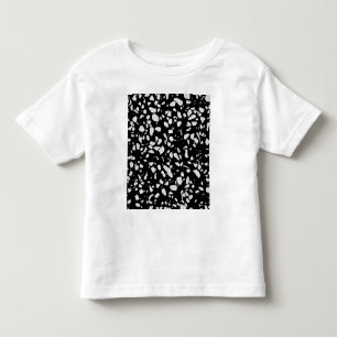 Abstraktes Terrazzo Mosaik Schwarz-Weiß-Muster Kleinkind T-shirt