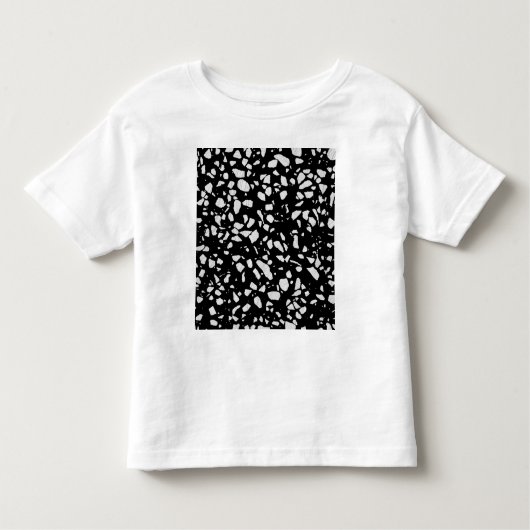 Abstraktes Terrazzo Mosaik Schwarz-Weiß-Muster Kleinkind T-shirt (Vorderseite)