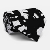 Abstraktes Terrazzo Mosaik Schwarz-Weiß-Muster Krawatte (Gerollt)