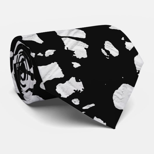 Abstraktes Terrazzo Mosaik Schwarz-Weiß-Muster Krawatte (Gerollt)
