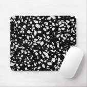Abstraktes Terrazzo Mosaik Schwarz-Weiß-Muster Mousepad (Mit Mouse)