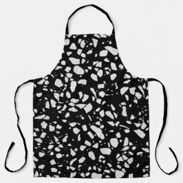Abstraktes Terrazzo Mosaik Schwarz-Weiß-Muster Schürze