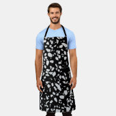 Abstraktes Terrazzo Mosaik Schwarz-Weiß-Muster Schürze (Getragen)